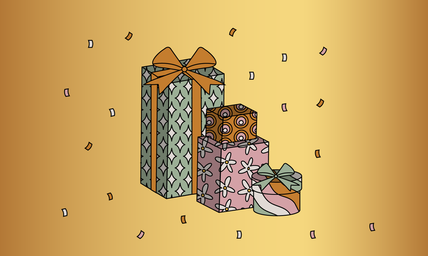 Gift box confetti explosion. Magic open... - Stock Illustration [60842163]  - PIXTA