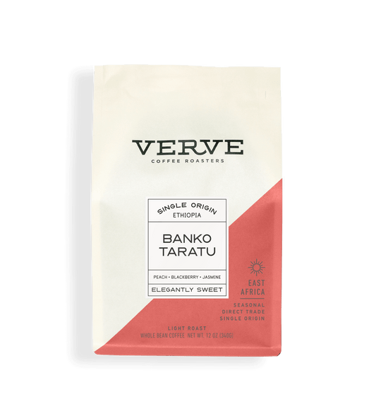 Verve Coffee Roasters - Banko Taratu - Single Origin Ethiopia - Notes: Peach, Blackberry, Jasmine - Elegantly Sweet - East Africa - Seasonal - Direct Trade - Light Roast