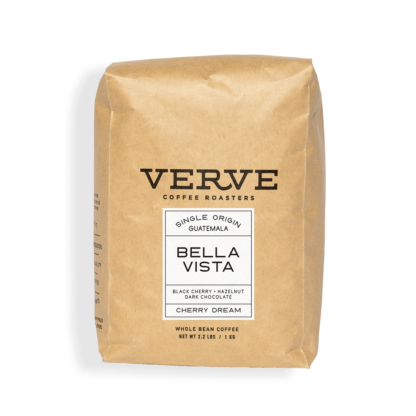 Verve Coffee Roasters - Bella Vista - Single Origin Guatemala - Notes: Black Cherry, Hazelnut. Dark Chocolate - Cherry Dream - Whole Bean Coffee - 2.2 lbs / 1 kg