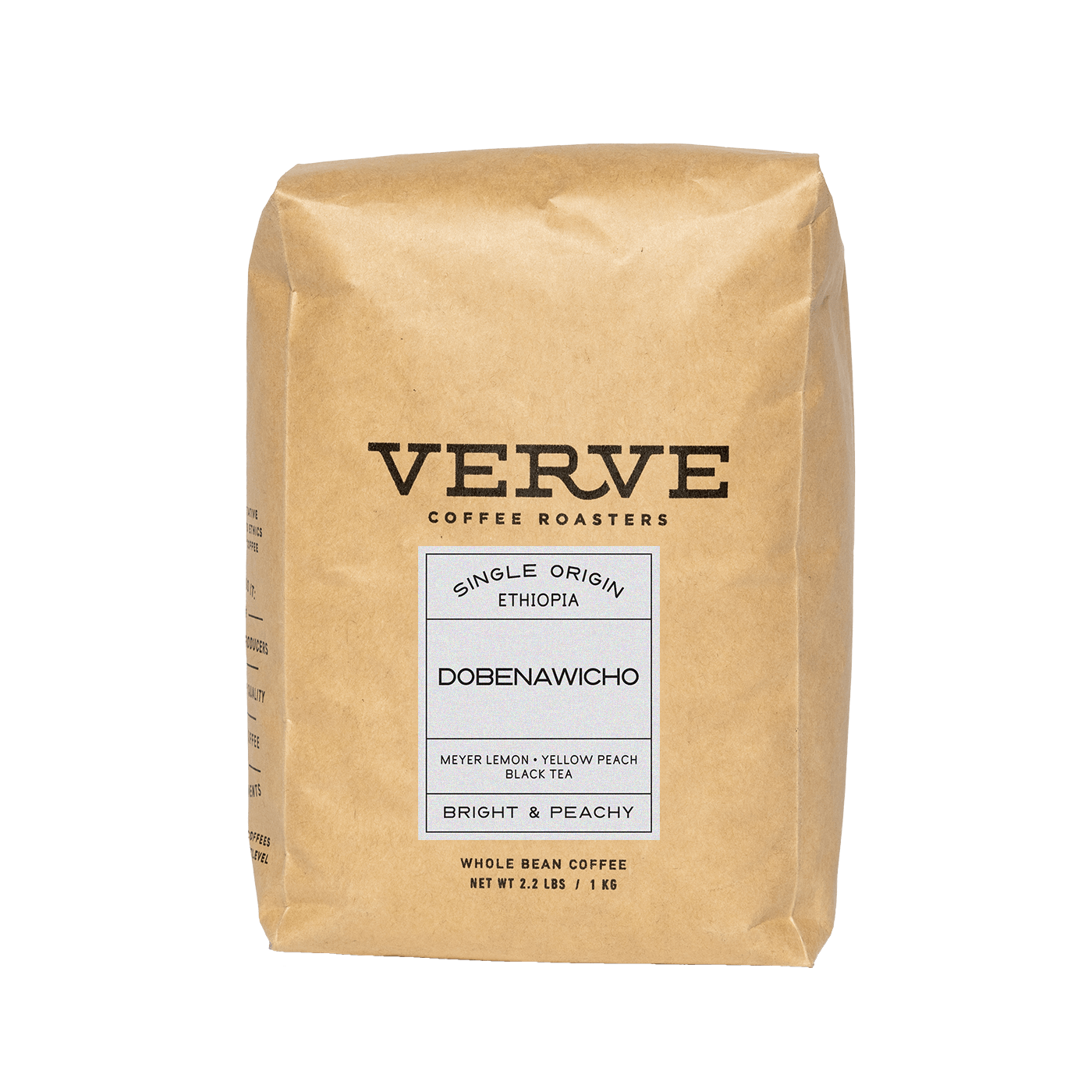 Verve Coffee Roasters - Dobenawicho - Single Origin Ethiopia - Notes: Meyer Lemon, Yellow Peach, Black Tea - Bright & Peachy - Whole Bean Coffee - 2.2 lbs / 1 kg