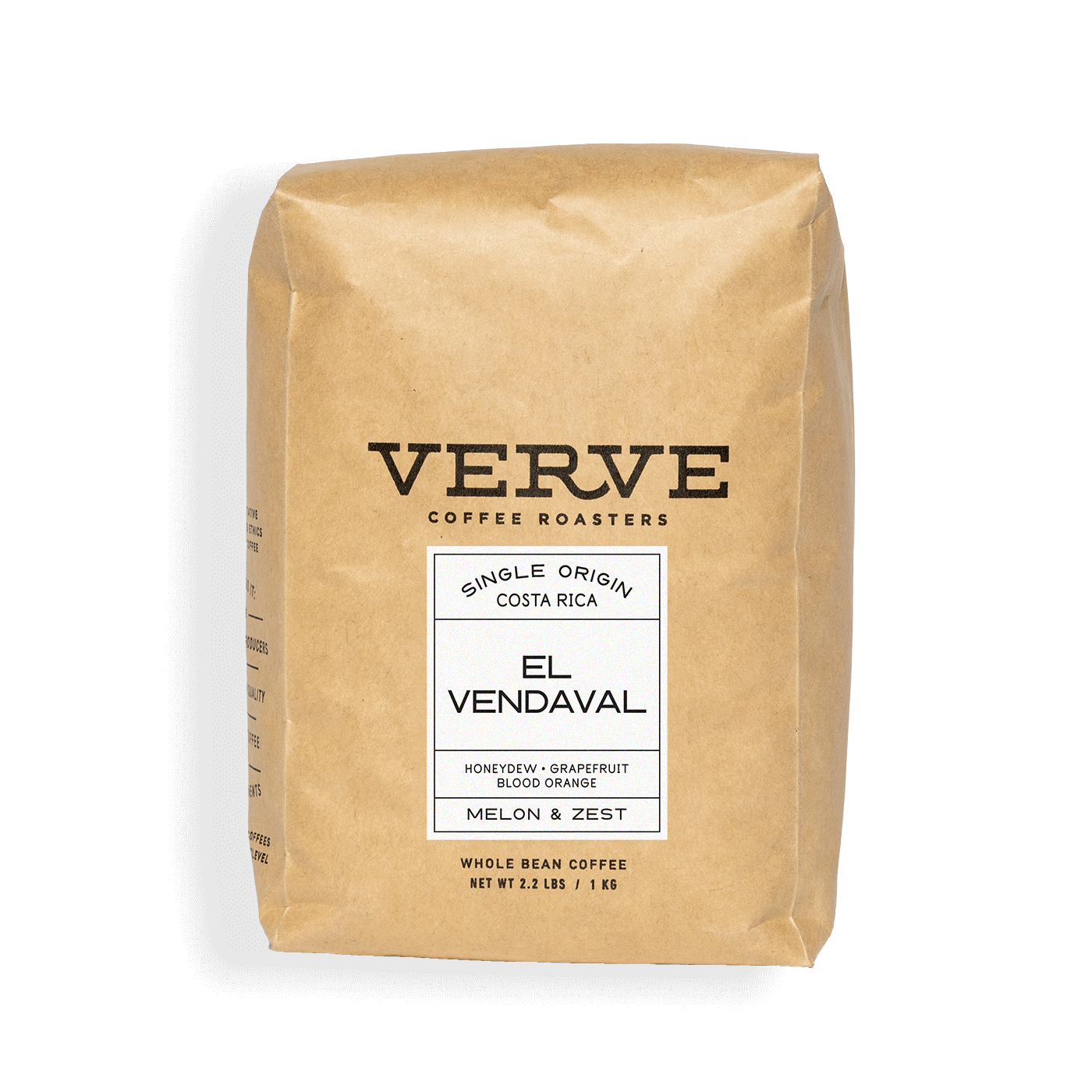 Verve Coffee Roasters - El Vendaval - Single Origin Costa Rica - Notes: Honeydew, Grapefruit, Blood Orange - Melon & Zest - Whole Bean Coffee - 2.2 
lbs / 1 kg