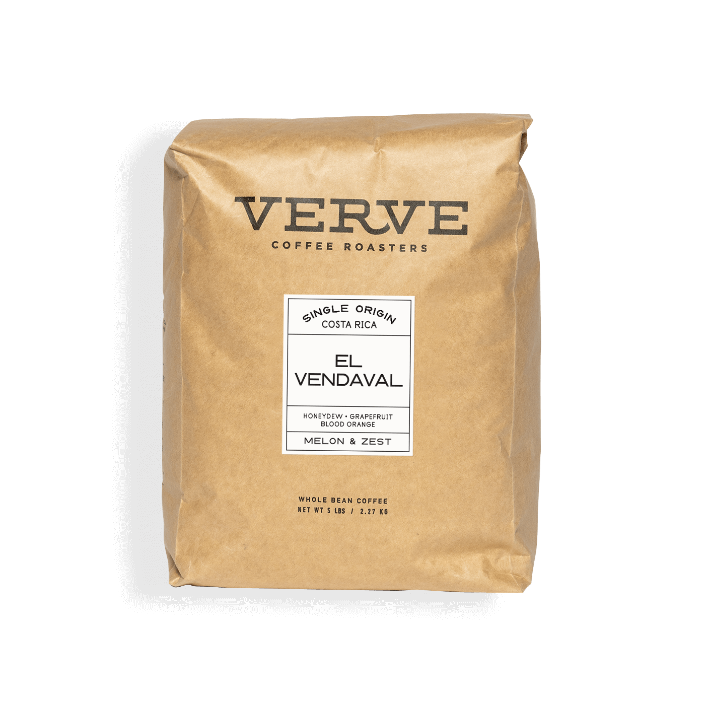 Verve Coffee Roasters - El Vendaval - Single Origin Costa Rica - Notes: Honeydew, Grapefruit, Blood Orange - Melon & Zest - Whole Bean Coffee - 5 lbs / 2.27 kg