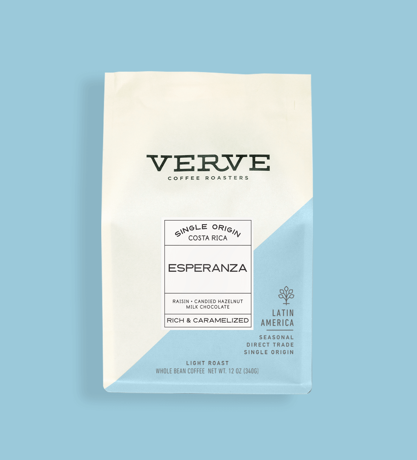 Verve Coffee Roasters - Esperanza - Single Origin Costa Rica - Notes: Raisin, Candied Hazelnut, Milk Chocolate - Rick & Caramelized - Latin America - Seasonal - Direct Trade - Light Roast