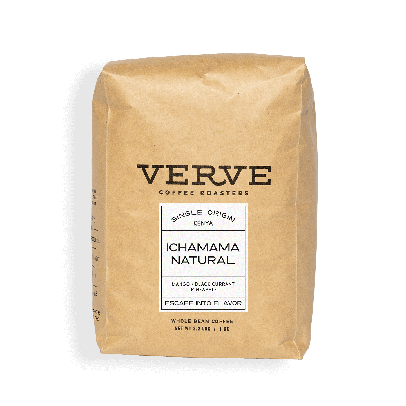 Verve Coffee Roasters - Ichamama Natural - Single Origin Kenya - Notes: Mango, Black Currant, Pineapple - Escape Into Flavor - Whole Bean Coffee - 2.2 lbs / 1 kg