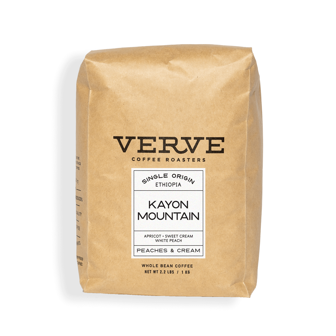 Verve Coffee Roasters - Kayon Mountain - Single Origin Kenya - Notes: Apricot, Sweet Cream, White Peach - Peaches & Cream - Whole Bean Coffee - 2.2 
lbs / 1 kg