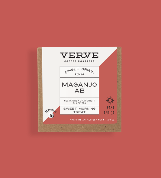 Verve Coffee Roasters - Maganjo AB - Single Origin Kenya - Notes: Nectarine, Grapefruit, Black Tea - Sweet Morning Treat - East Africa - 6 Servings - Craft Instant Coffee