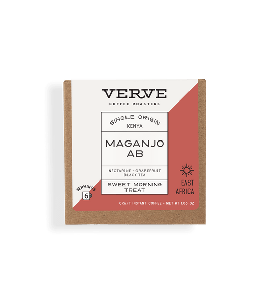 Verve Coffee Roasters - Maganjo AB - Single Origin Kenya - Notes: Nectarine, Grapefruit, Black Tea - Sweet Morning Treat - East Africa - 6 Servings - Craft Instant Coffee