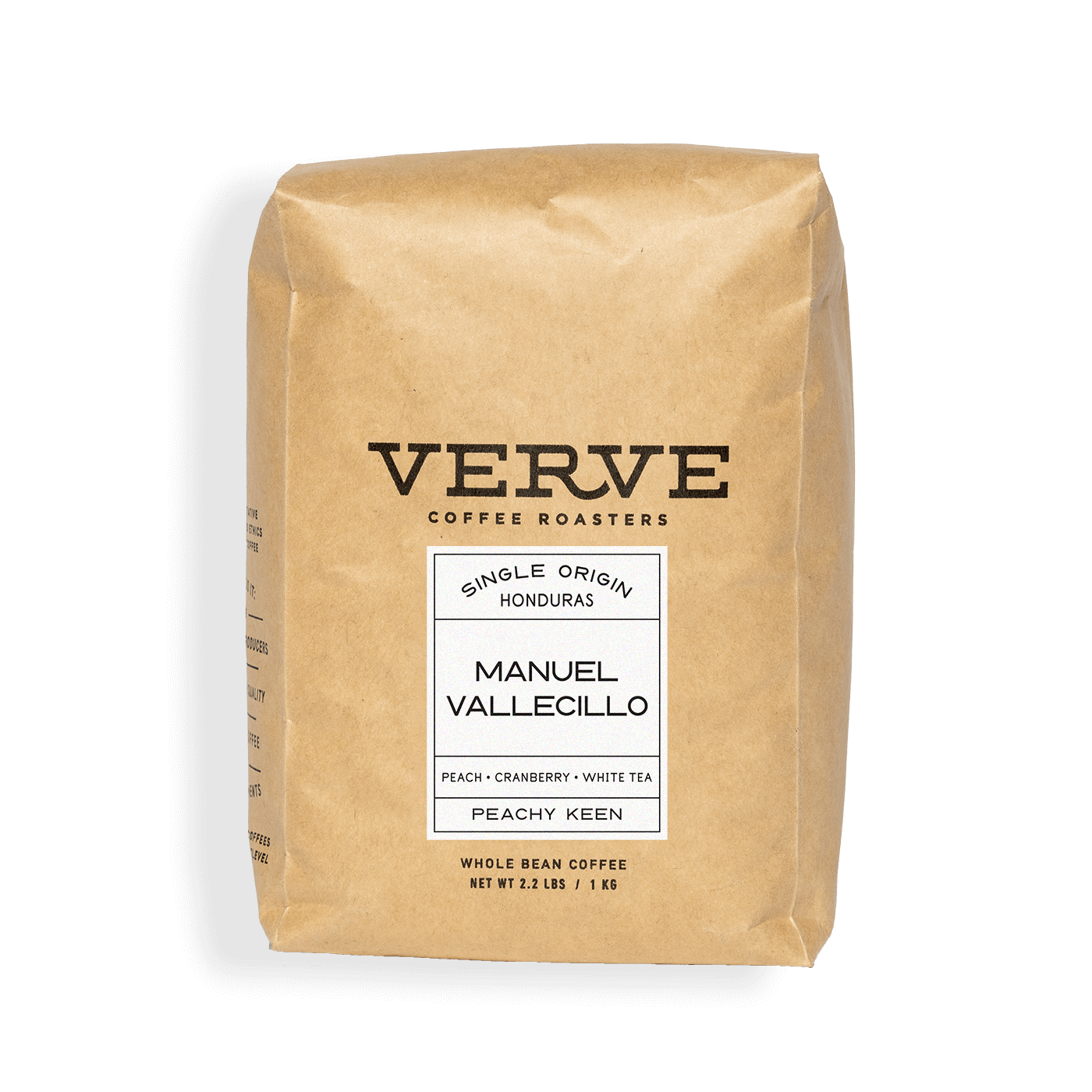 Verve Coffee Roasters - Manuel Vallecillo - Single Origin Honduras - Notes: Peach, Cranberry, White Tea - Peachy Keen - Whole Bean Coffee - 2.2 
lbs / 1 kg