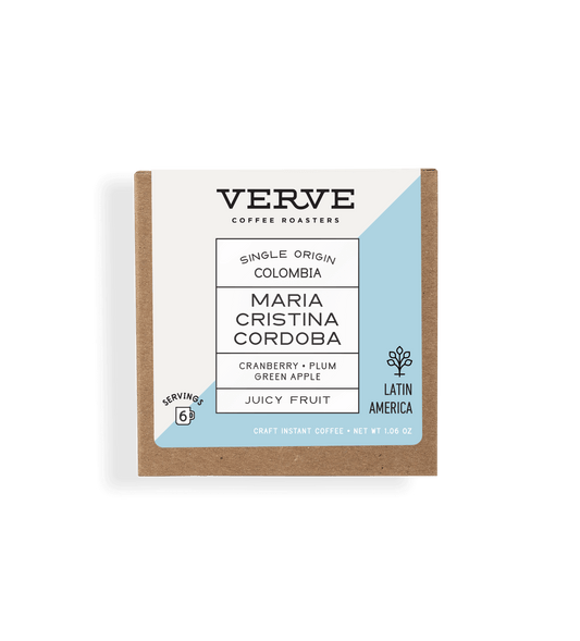 Verve Coffee Roasters - Maria Cristina Cordoba - Single Origin Colombia - Notes: Cranberry, Plum, Green Apple - Juicy Fruit - Latin America - 6 Servings - Craft Instant Coffee