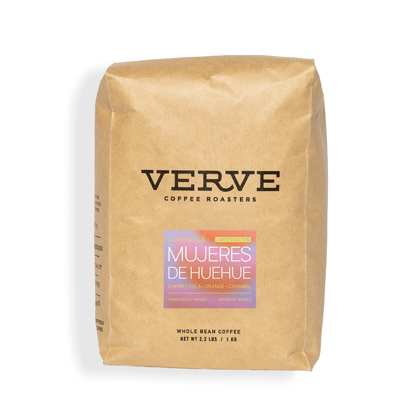 Verve Coffee Roasters - Mujeres de Huehue - Guatemala - Grown by women - Notes: Cherry Cola, Orange, Caramel - Whole Bean Coffee - 2.2 lbs / 1 kg