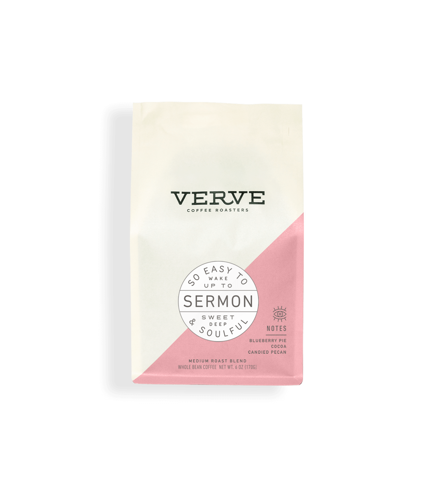 Verve Coffee Roasters - Sermon - So easy to wake up to - Sweet, deep, & soulful - Medium Roast blend - Notes: Blueberry Pie, Cocoa, Candied Pecan